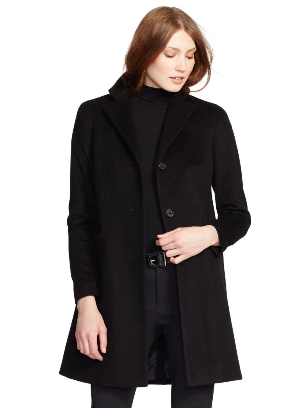 Lauren Ralph Lauren Three-Button Wool-Blend Reefer Coat